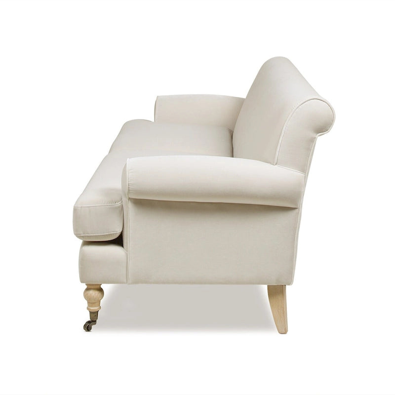 88" Zweisitziges Sofa mit Rollen und fester Rückenlehne