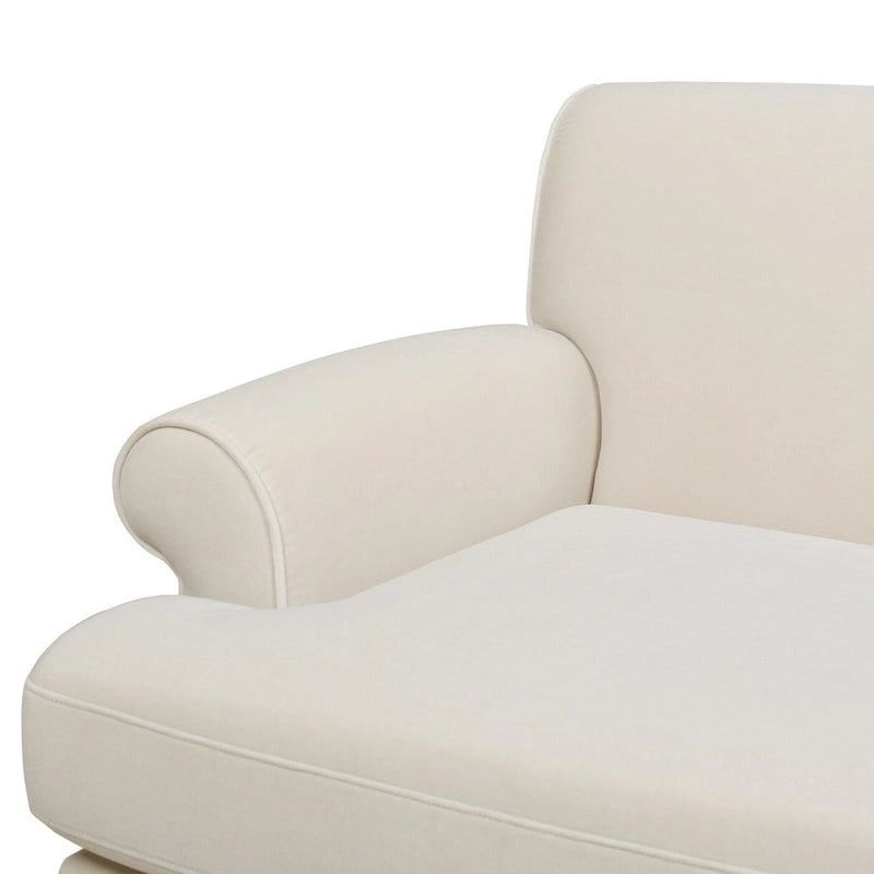 88" Zweisitziges Sofa mit Rollen und fester Rückenlehne
