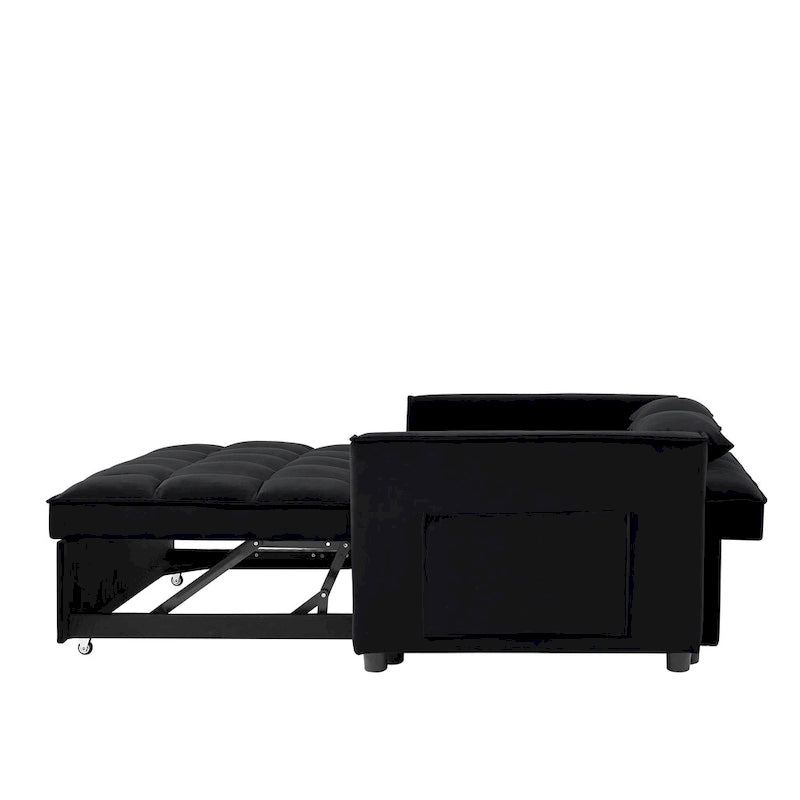 Samtiges umwandelbares Loveseat Schlafsofa mit 2 Kissen