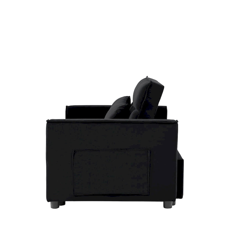 Samtiges umwandelbares Loveseat Schlafsofa mit 2 Kissen