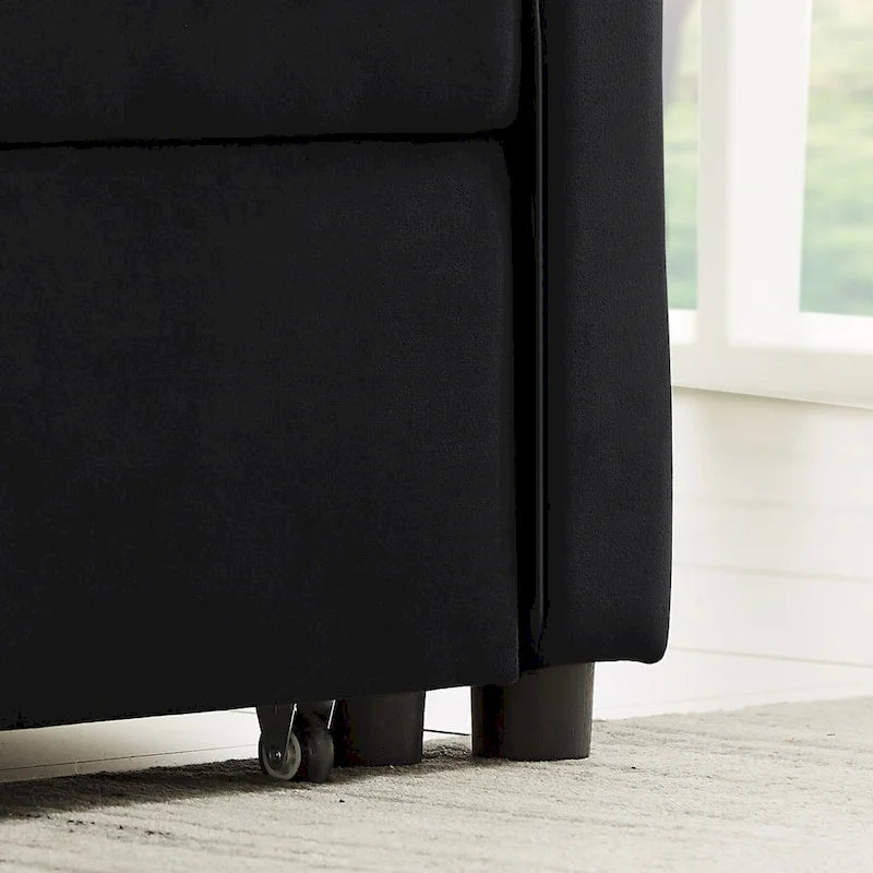 Samtiges umwandelbares Loveseat Schlafsofa mit 2 Kissen