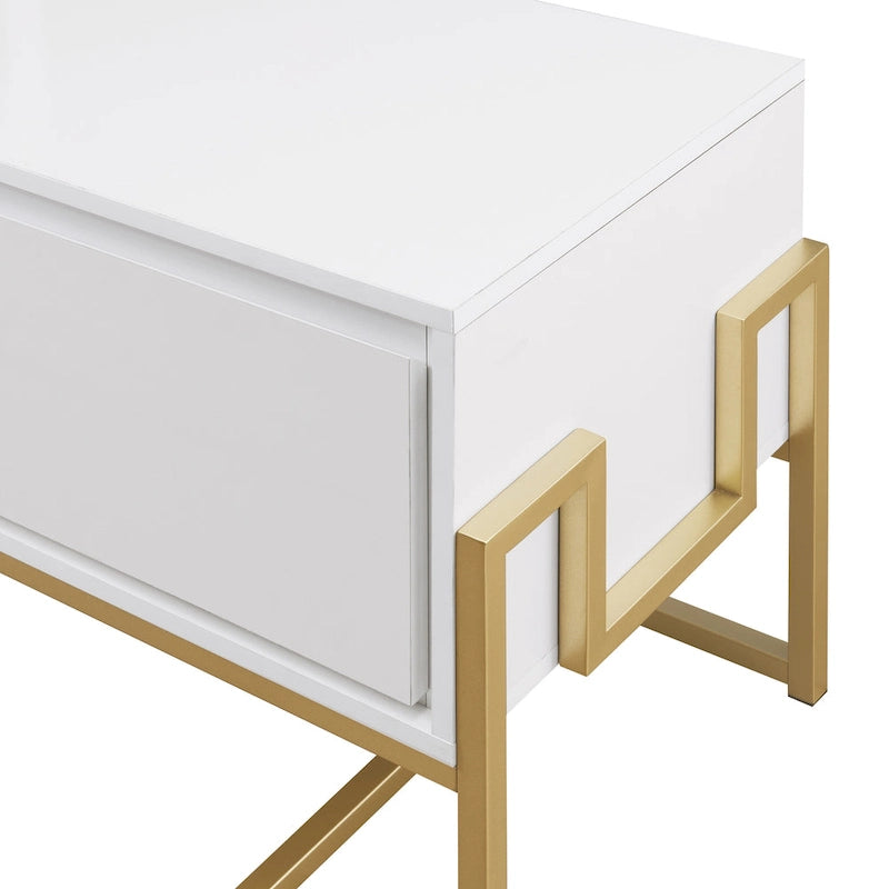 Moderner TV-Ständer mit 2 Schubladen und Metallfuß – 152 cm breit