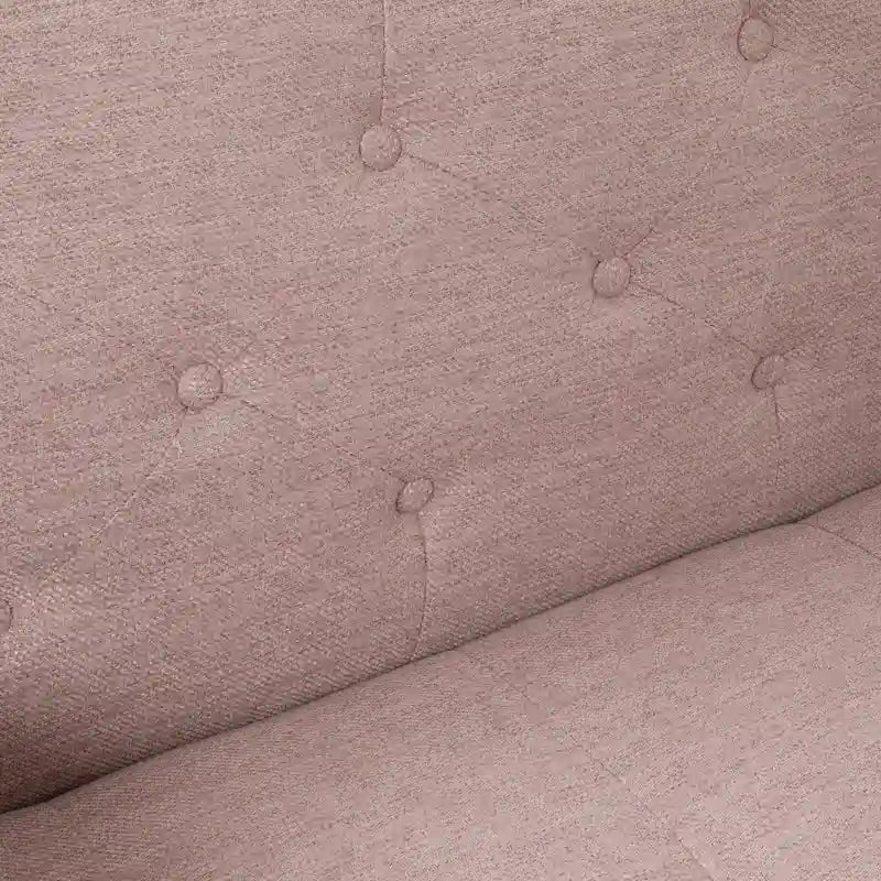 Mid-Century Modern Sofa aus getuftetem Stoff – Hellrosa oder Marineblau