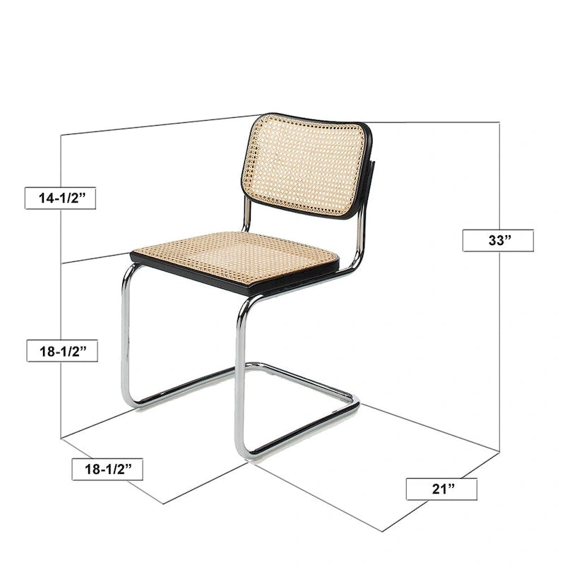 Stuhl mit Wiener Geflecht in Chrom und Nussbaum