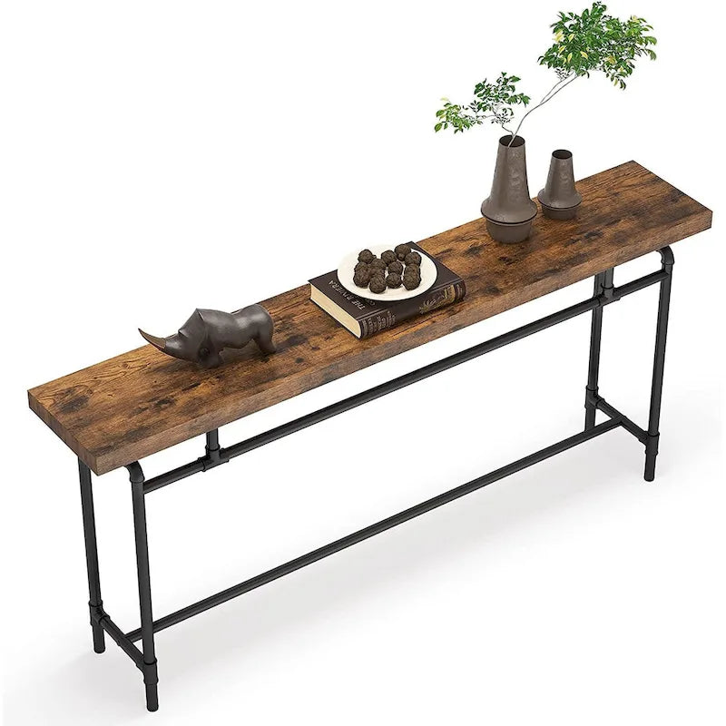 Konsolentisch, 70,9 schmaler, langer Flurtisch für Wohnzimmer – 11,81T x 70,85B x 35,43H