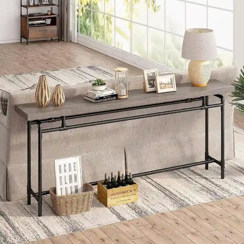Konsolentisch, 70,9 schmaler, langer Flurtisch für Wohnzimmer – 11,81T x 70,85B x 35,43H