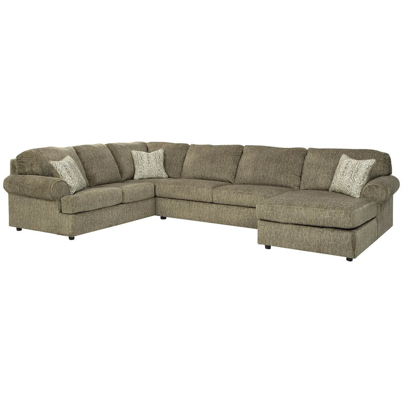 Braunes 3-teiliges Sektionalsofa mit Chaiselongue – 363 cm B x 241 cm T x 89 cm H