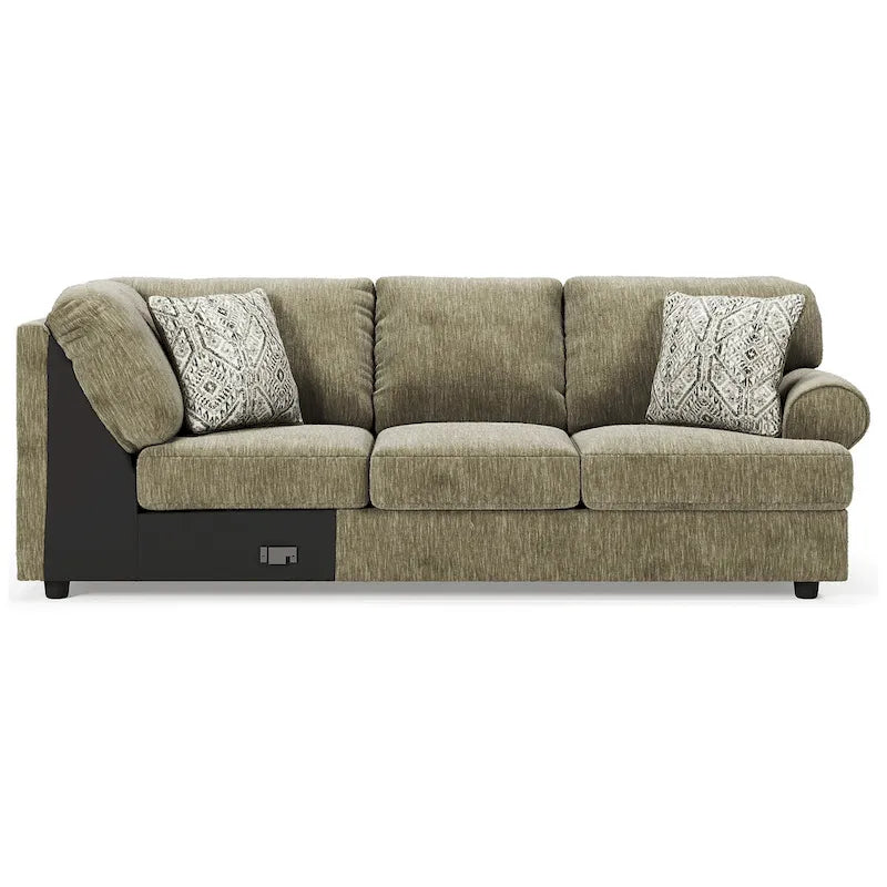 Braunes 3-teiliges Sektionalsofa mit Chaiselongue – 363 cm B x 241 cm T x 89 cm H