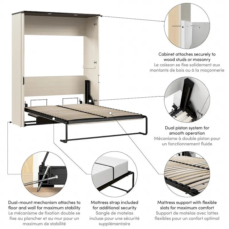 61" Murphy-Bett mit ausklappbarem Schreibtisch