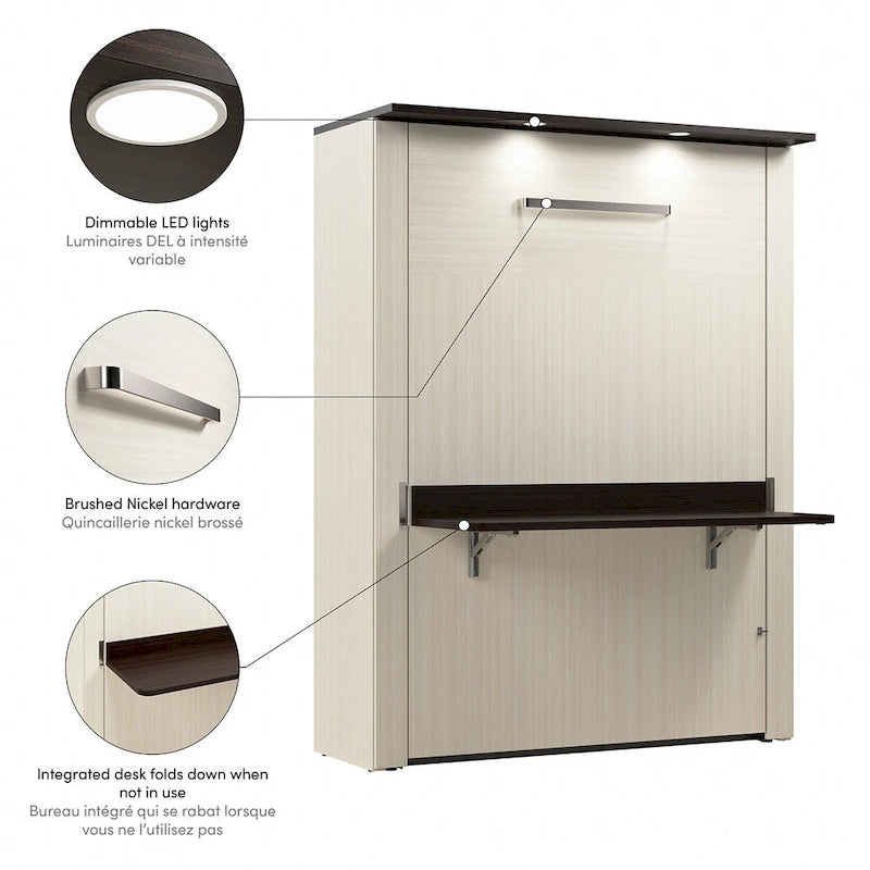 61" Murphy-Bett mit ausklappbarem Schreibtisch