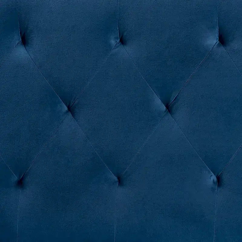 Modernes marineblaues Samt-Kopfteil mit Rautensteppung