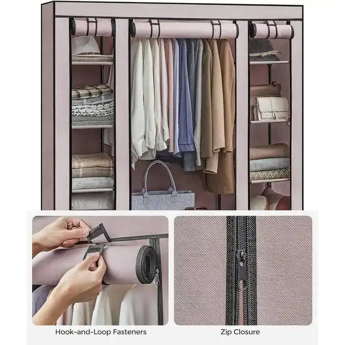 Tragbarer Kleiderschrank für Schlafzimmer - 30T x 117B x 162H cm