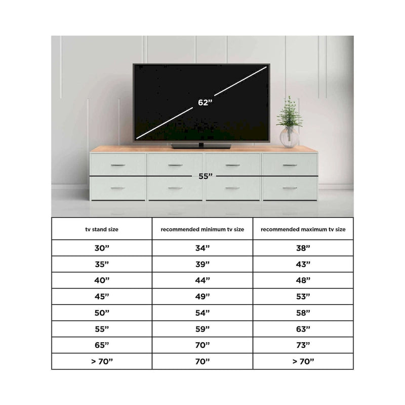 74" TV-Ständer mit Elektrokamin