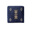 Navy/Senf Traditioneller Damast Pouf aus Polyestermischgewebe