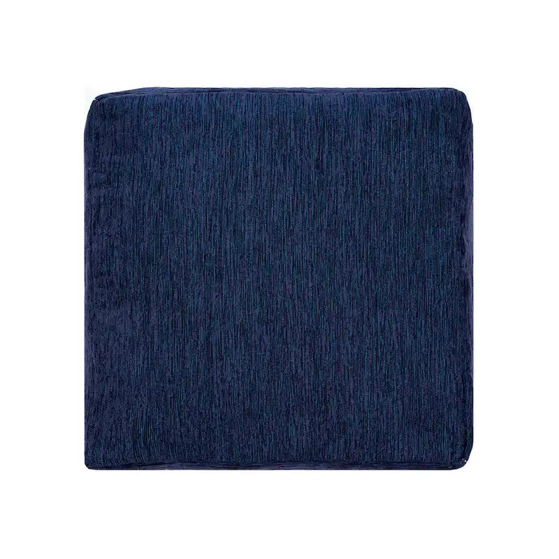 Navy/Senf Traditioneller Damast Pouf aus Polyestermischgewebe