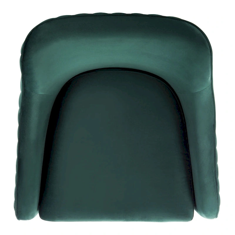 Gesteppter Akzentstuhl aus Samt - Seafoam mit goldfarbenem Edelstahlgestell