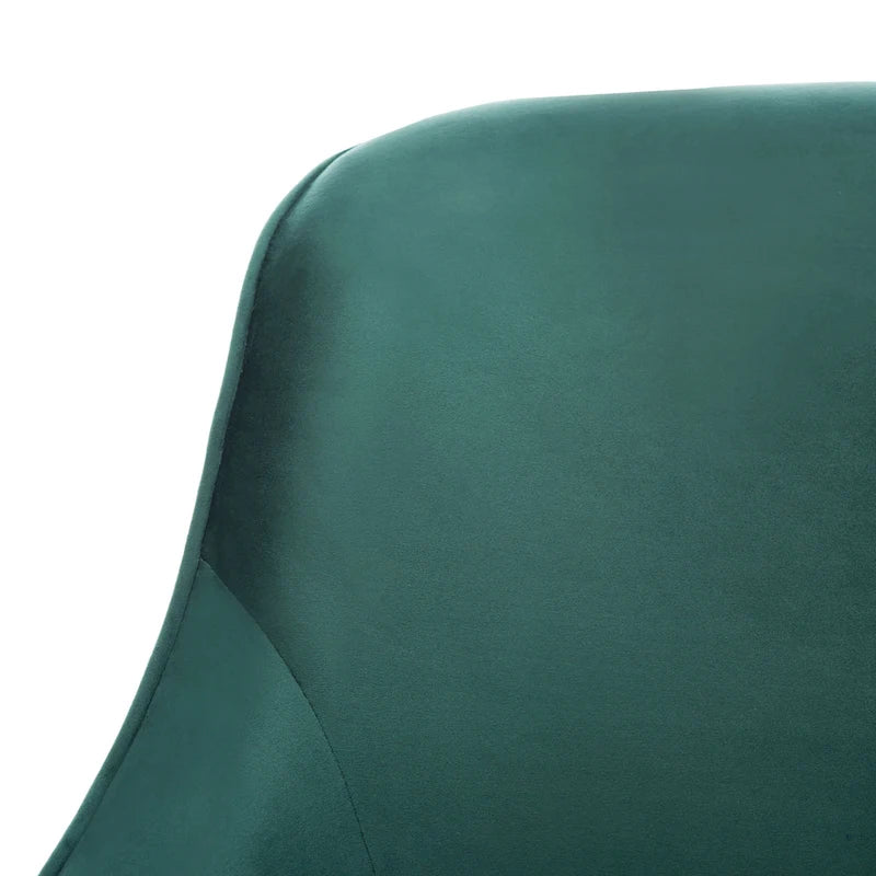 Gesteppter Akzentstuhl aus Samt - Seafoam mit goldfarbenem Edelstahlgestell