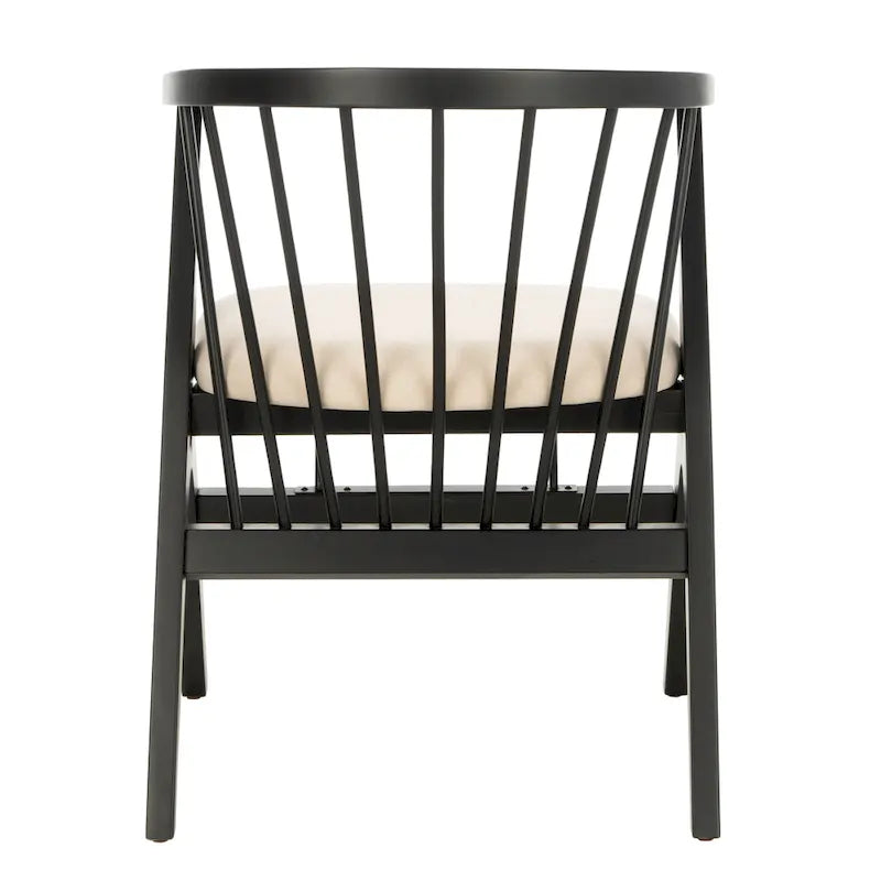 Esszimmerstuhl mit Spindellehne und beigem Kissen, 2er-Set – 56 cm B x 56 cm T x 76 cm H