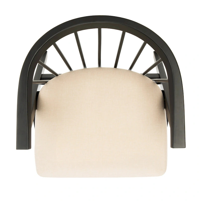 Esszimmerstuhl mit Spindellehne und beigem Kissen, 2er-Set – 56 cm B x 56 cm T x 76 cm H