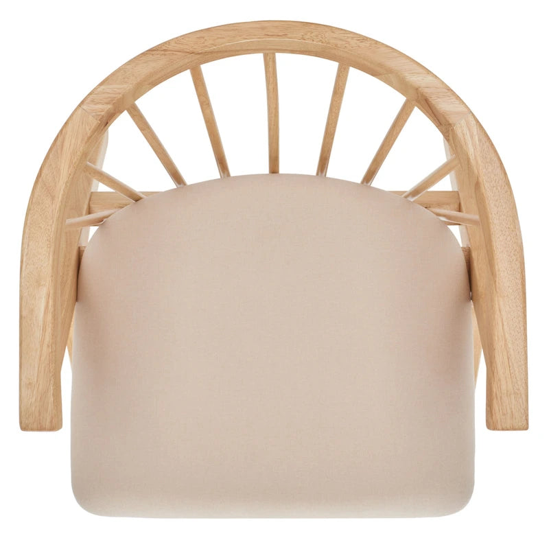 Esszimmerstuhl mit Spindellehne und beigem Kissen, 2er-Set – 56 cm B x 56 cm T x 76 cm H