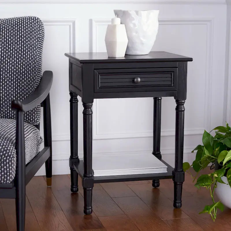 Nachttisch mit 1 Schublade, unterem Regal und Akzenttisch – 48,3 cm B x 40,1 cm T x 66 cm H
