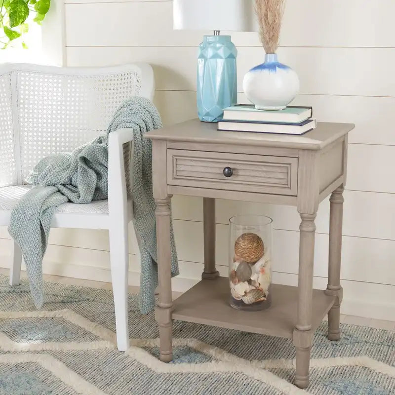 Nachttisch mit 1 Schublade, unterem Regal und Akzenttisch – 48,3 cm B x 40,1 cm T x 66 cm H