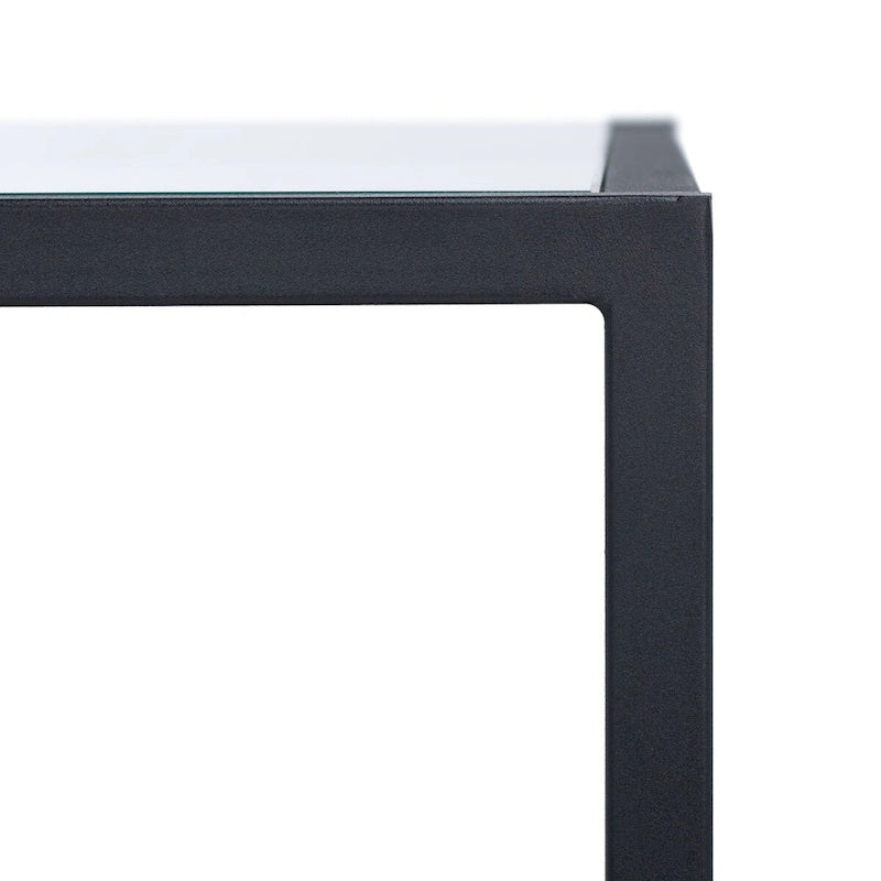 Beistelltisch mit unterer Ablage und Tischplatte aus gehärtetem Glas – 50,8 cm B x 50,8 cm T x 50,8 cm H