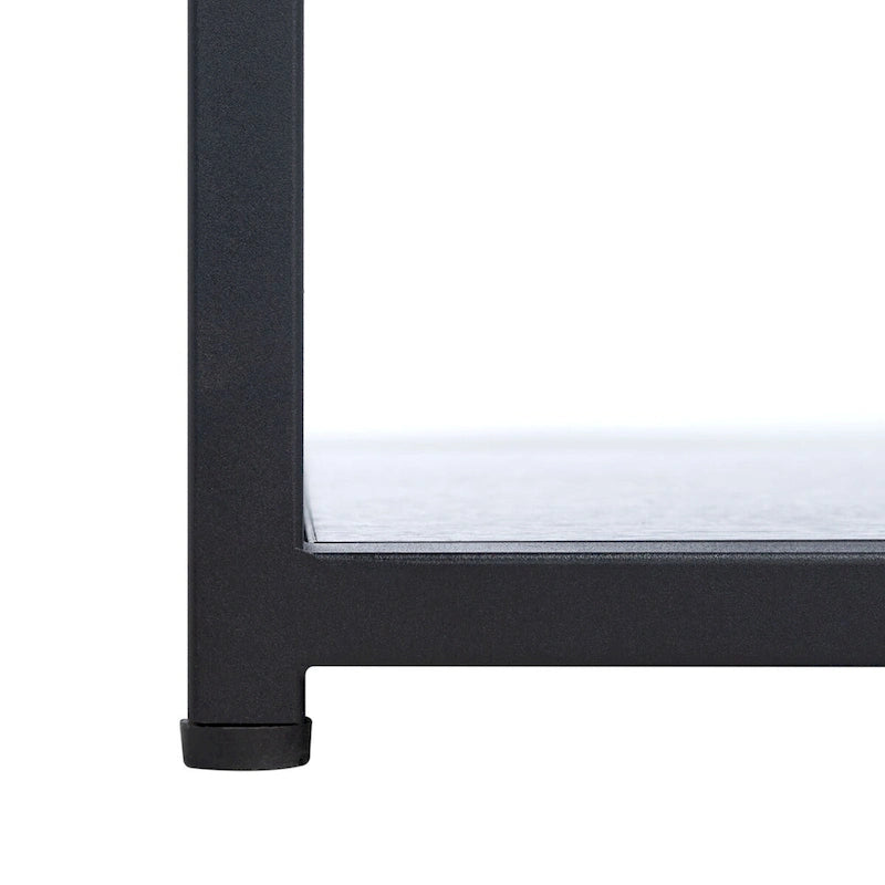 Beistelltisch mit unterer Ablage und Tischplatte aus gehärtetem Glas – 50,8 cm B x 50,8 cm T x 50,8 cm H