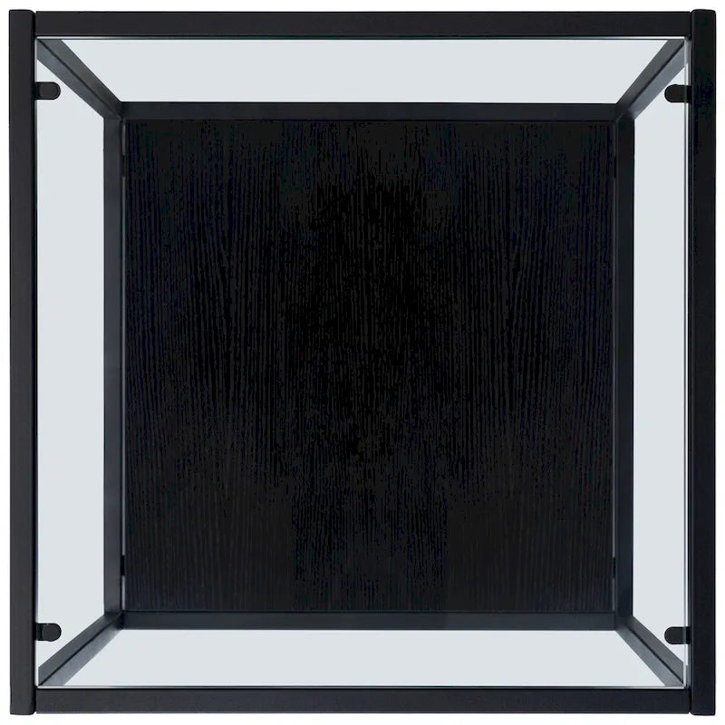 Beistelltisch mit unterer Ablage und Tischplatte aus gehärtetem Glas – 50,8 cm B x 50,8 cm T x 50,8 cm H