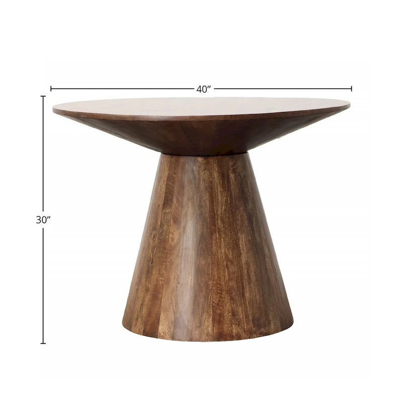 40" Mango-Esstisch aus Holz, Mittelbraun