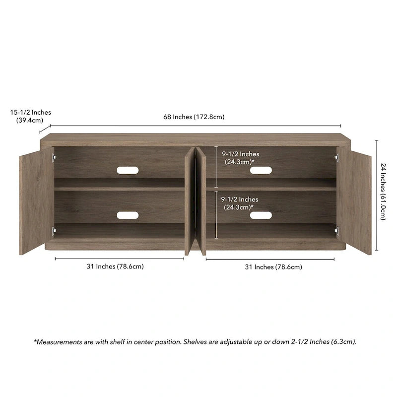 Rechteckiger TV-Ständer für Fernseher bis 75" – 172,7 cm breit