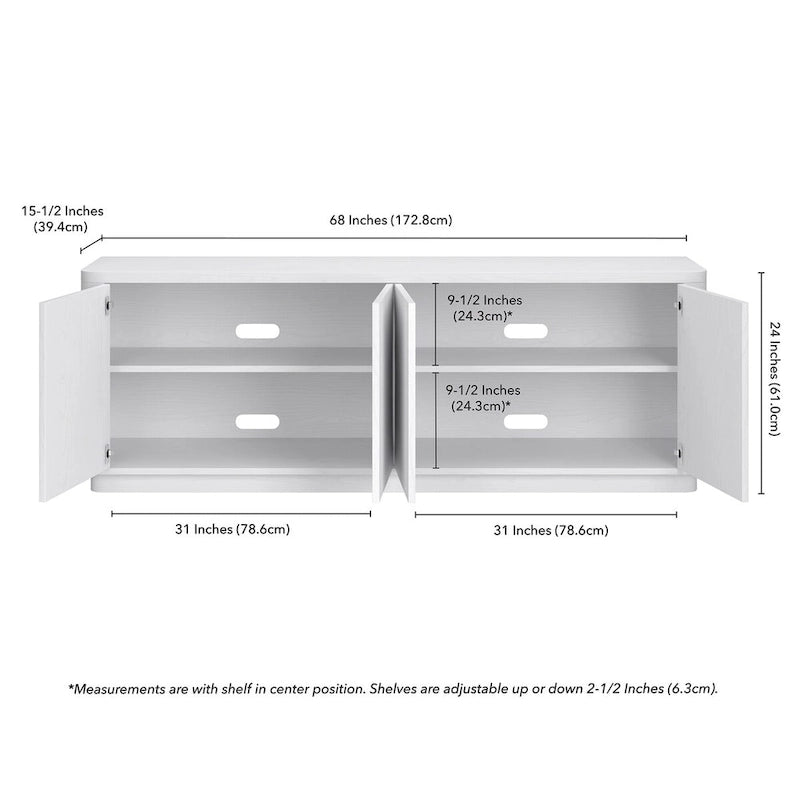 Rechteckiger TV-Ständer für Fernseher bis 75" – 172,7 cm breit