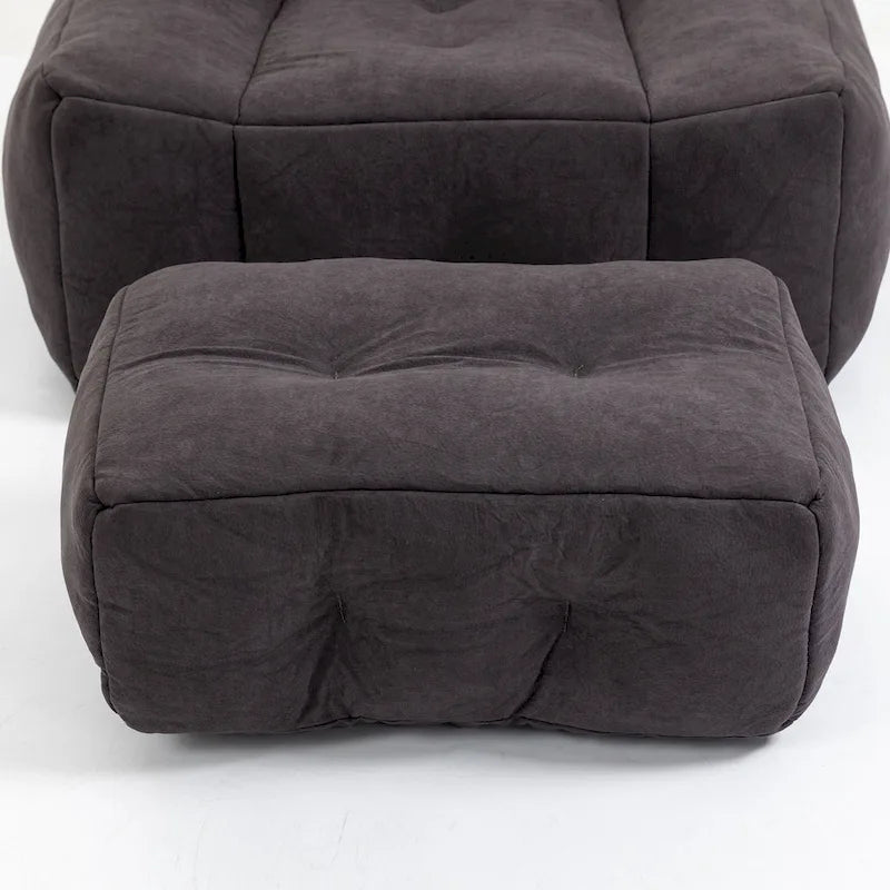 Flauschender Sitzsack - Superweiches Faulenzer-Sofa mit Memory-Schaum und Ottoman