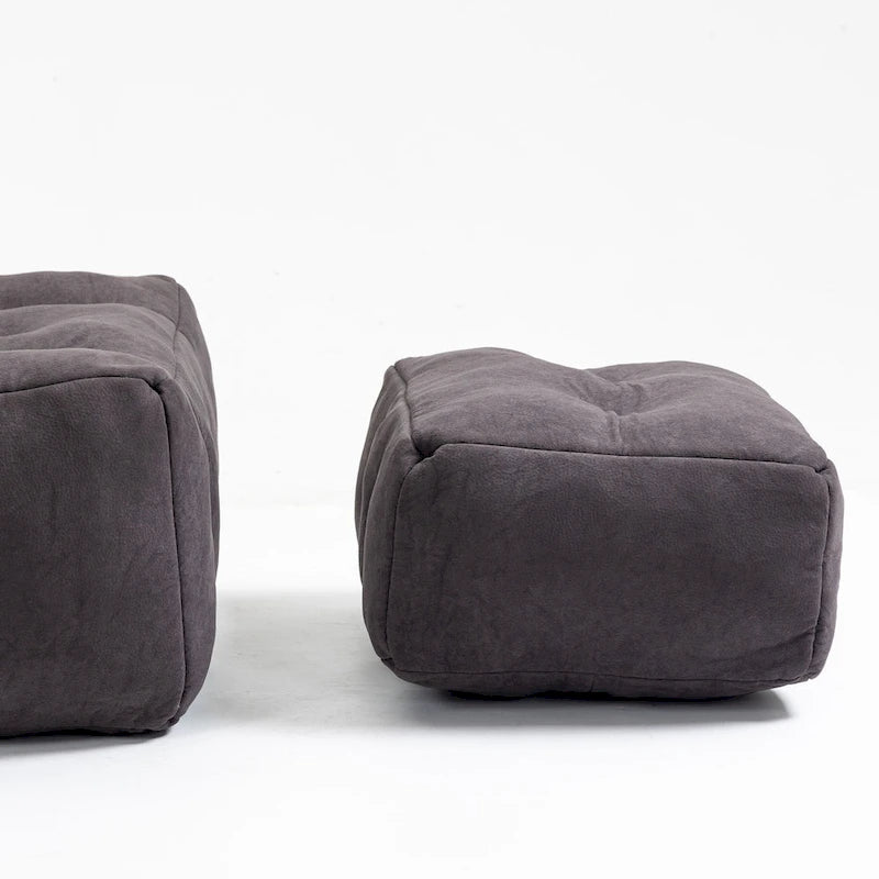 Flauschender Sitzsack - Superweiches Faulenzer-Sofa mit Memory-Schaum und Ottoman