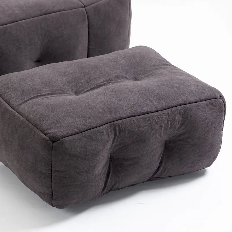 Flauschender Sitzsack - Superweiches Faulenzer-Sofa mit Memory-Schaum und Ottoman