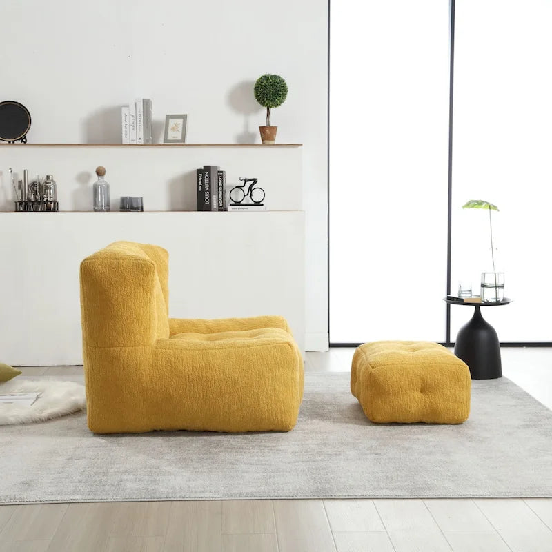 Flauschender Sitzsack - Superweiches Faulenzer-Sofa mit Memory-Schaum und Ottoman