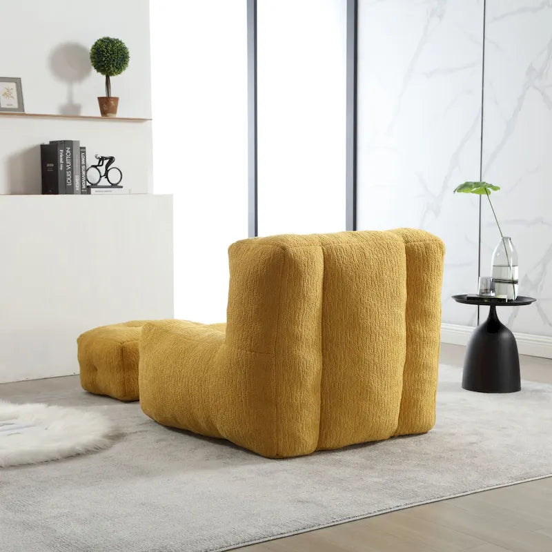Flauschender Sitzsack - Superweiches Faulenzer-Sofa mit Memory-Schaum und Ottoman